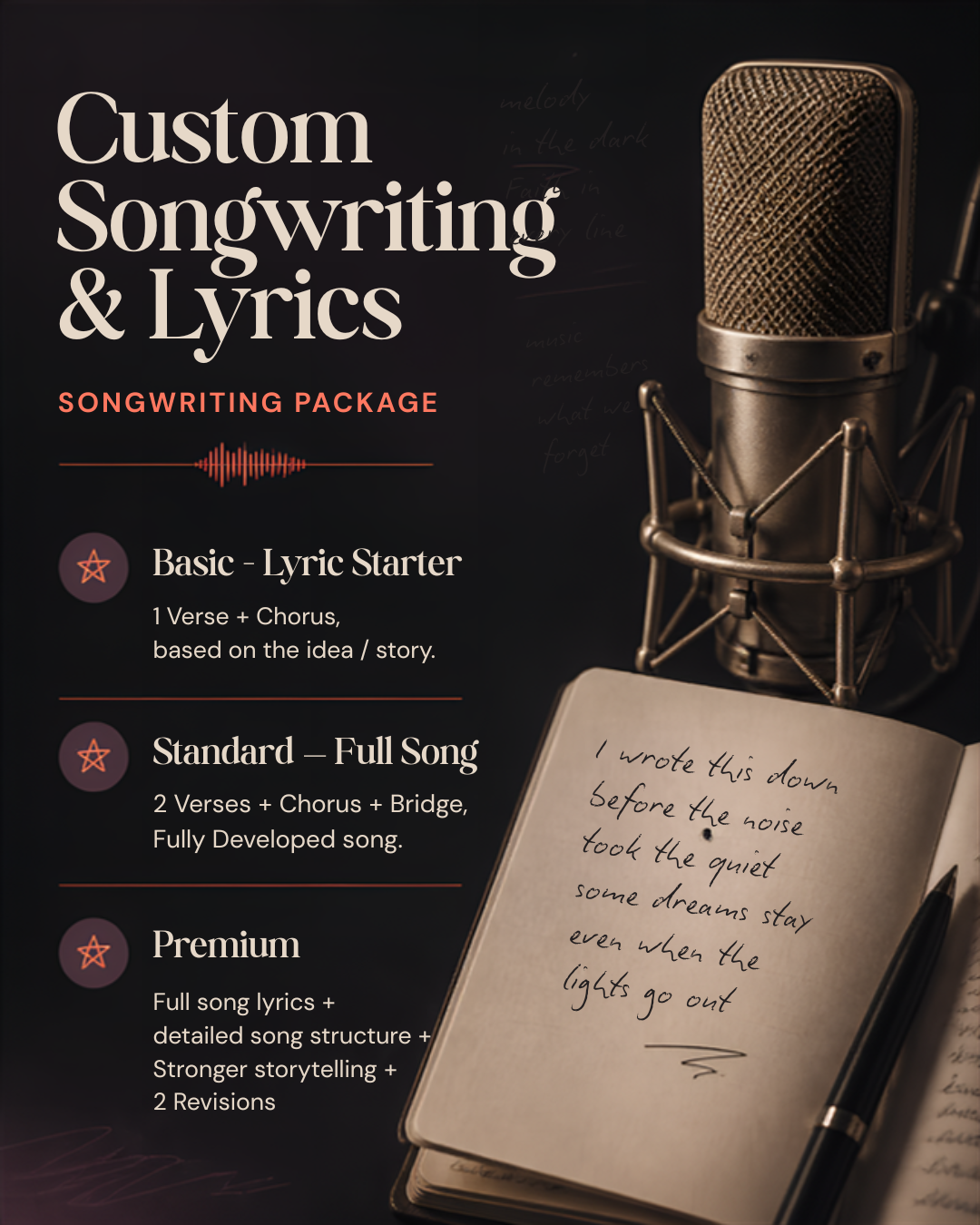 Custom Songwriting & Lyrics — Bring Your Story to Life