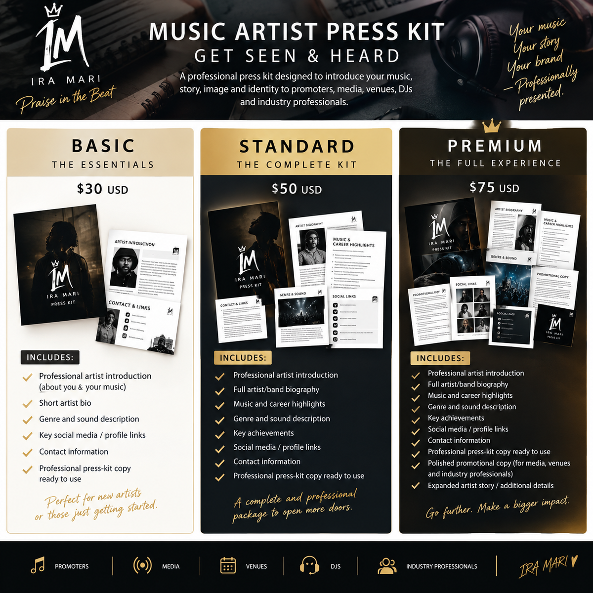 Music Artist Press Kit - Get Seen & Heard