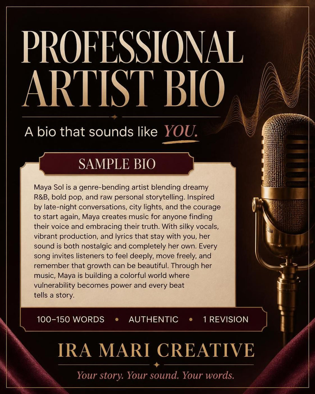 Professional Artist Bio — Tell Your Story